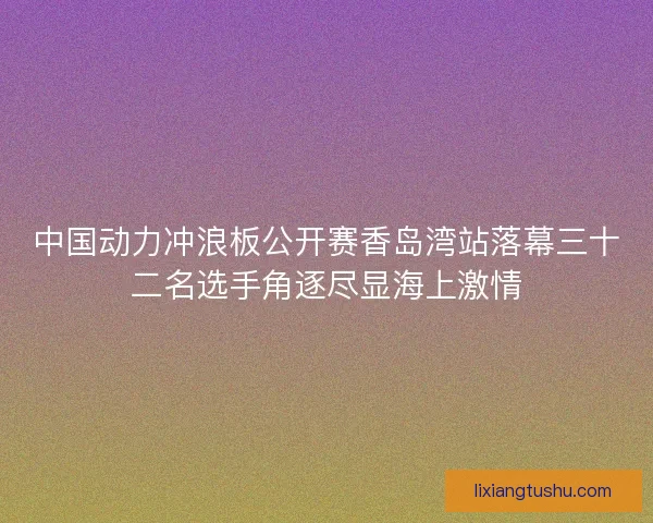 中国动力冲浪板公开赛香岛湾站落幕三十二名选手角逐尽显海上激情